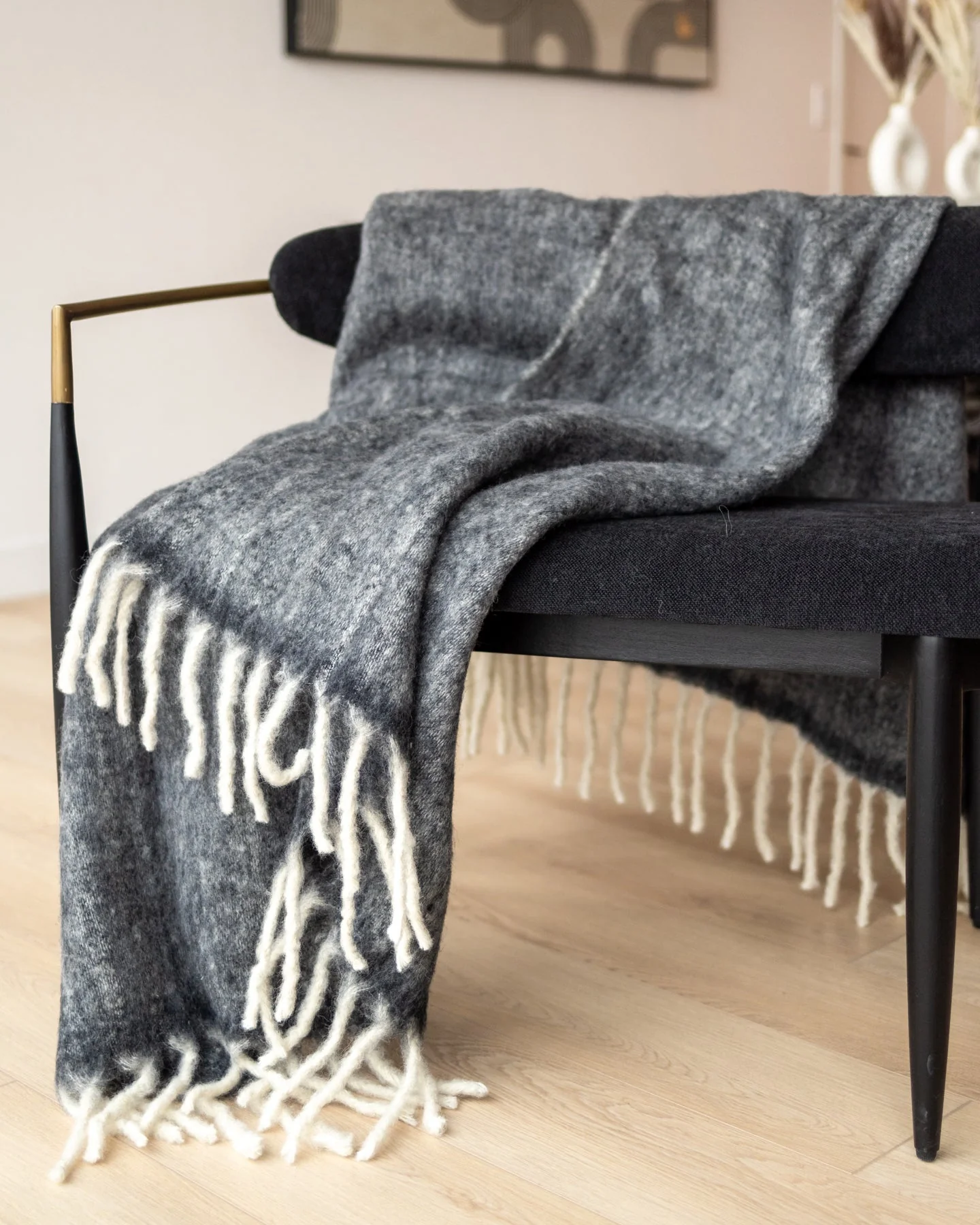 Image of Gal Organic Brushed Wool Throw with Tassels