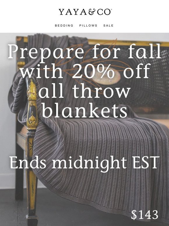 20% off Ends Tonight! 🍂