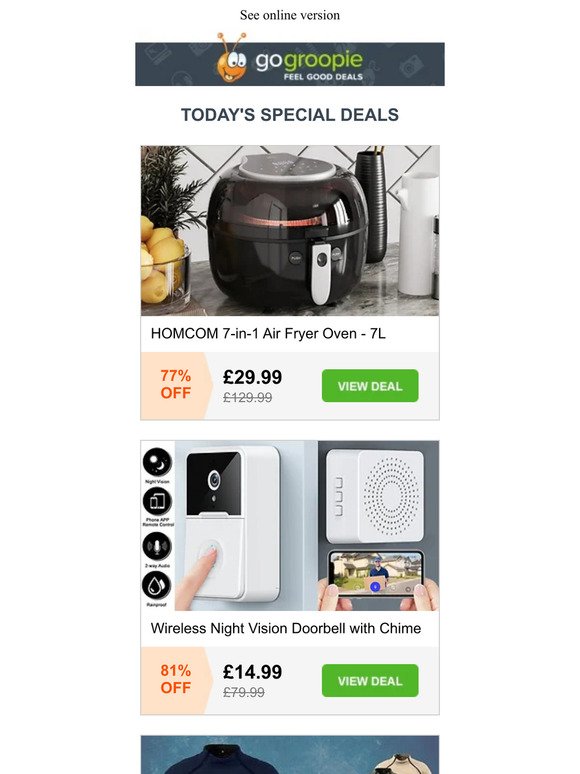 FLASH SALE! 7L Air Fryer Oven £29.99 | Thick Fleece Sweatshirt £14.99 | 24-Piece Knife Set £14.99 | PS5, Roblox Kid's Mystery | HP Pavilion £129 & Much More!