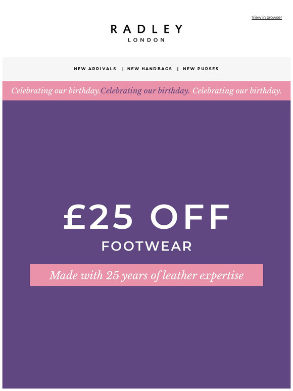 Radley London 48 hours only £25 off musthave footwear Milled