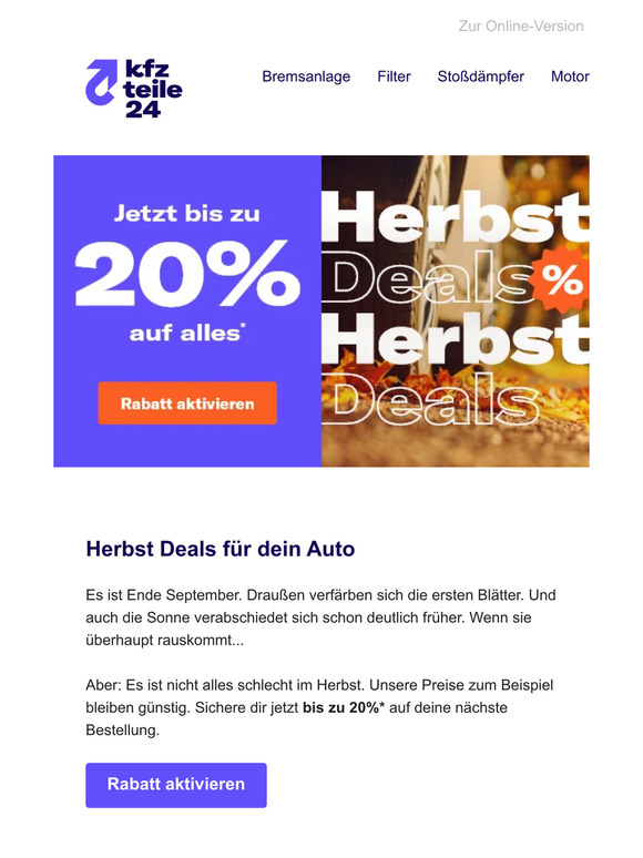 Bis zu 20% mit den Herbst Deals 🍂