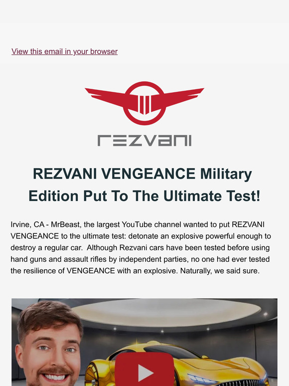 VIDEO - REZVANI VENGEANCE is put to the test