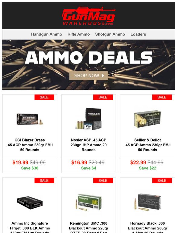 Load Up On These Ammo Deals! | CCI Blazer .45 ACP 230gr 50rd Box for $20