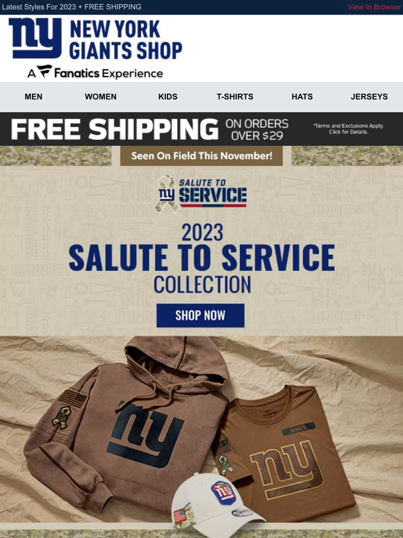 2023 New York Giants Salute to Service Collection, Giants Salute