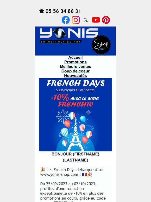 🔥-10% EXTRA Pour les French Days🤩