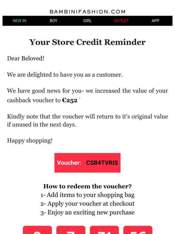 Immediate Action Required: €252 Voucher Inside