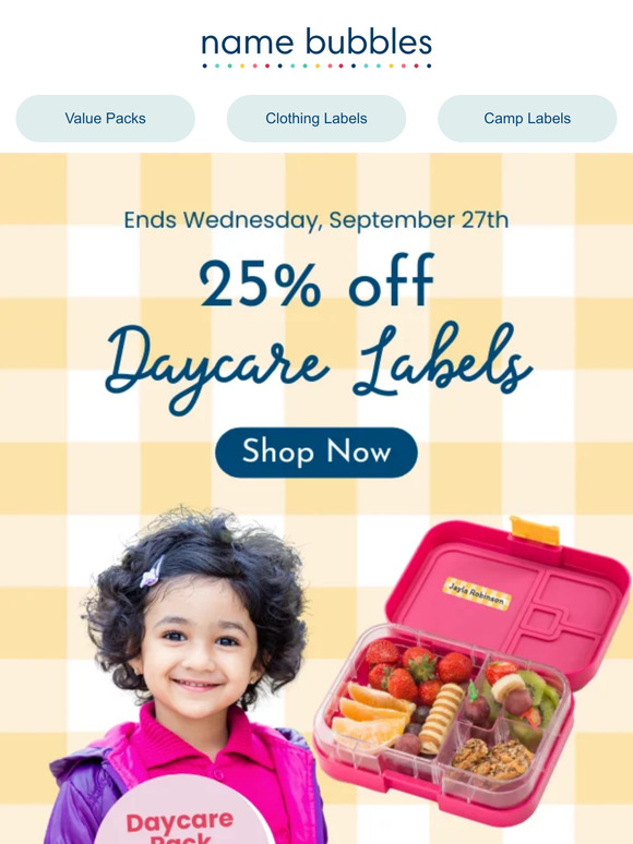 Name Bubbles Ensure a lostandfoundfree daycare with our label of