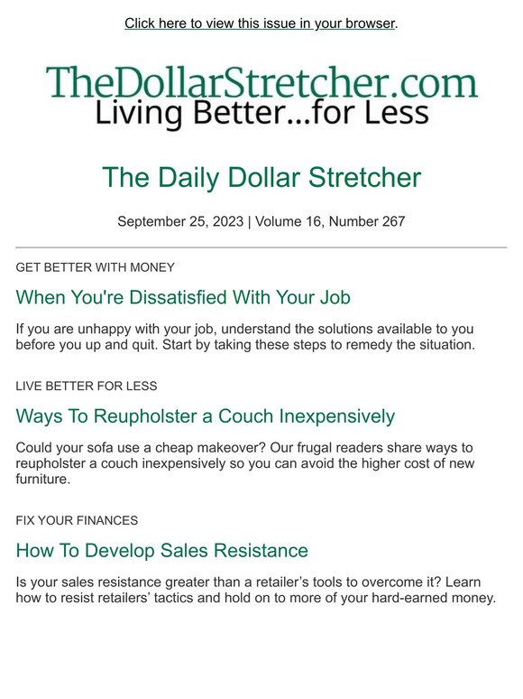9/25/23: The Daily Dollar Stretcher