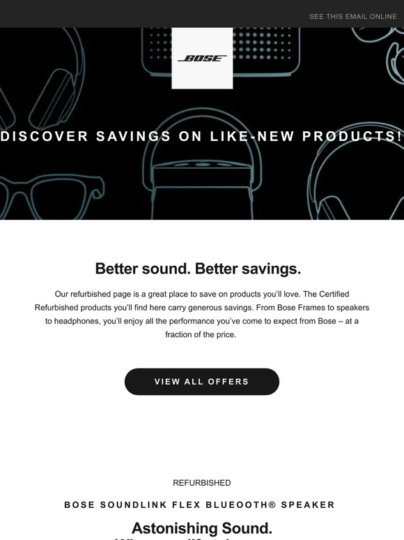 Bose UK Get extra September savings on refurbished products. Milled