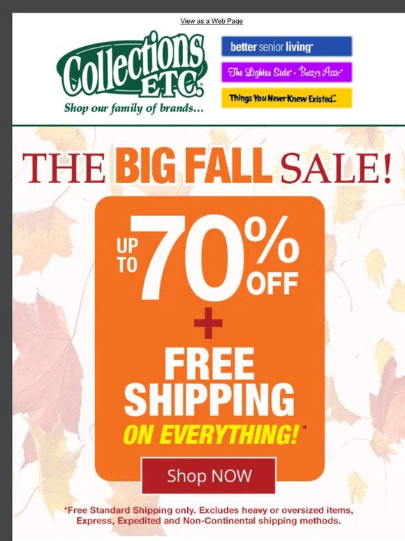 The Big Fall Sale is HERE – Shop for Incredible Deals