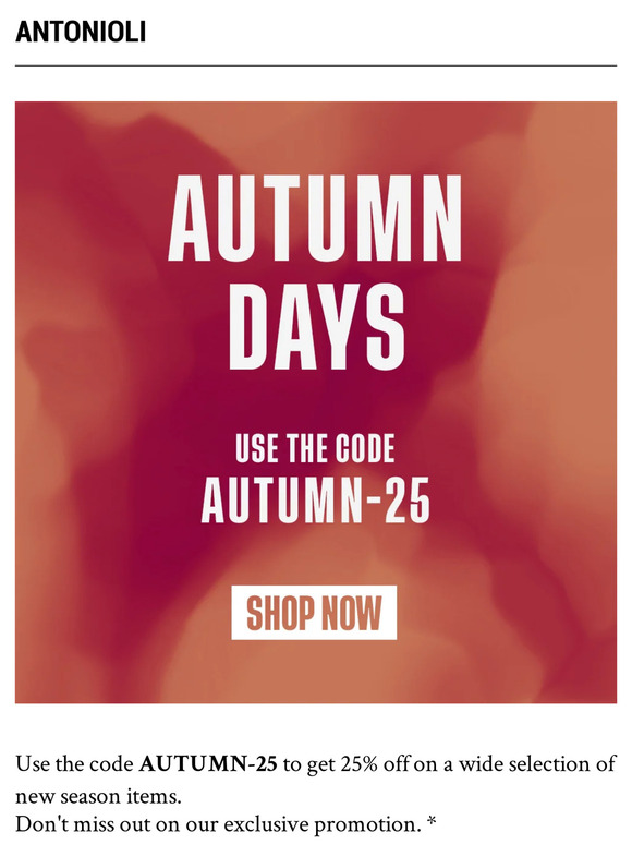Autumn Days – Get 25% Off