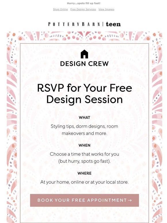You're invited to a free interior design session 💌