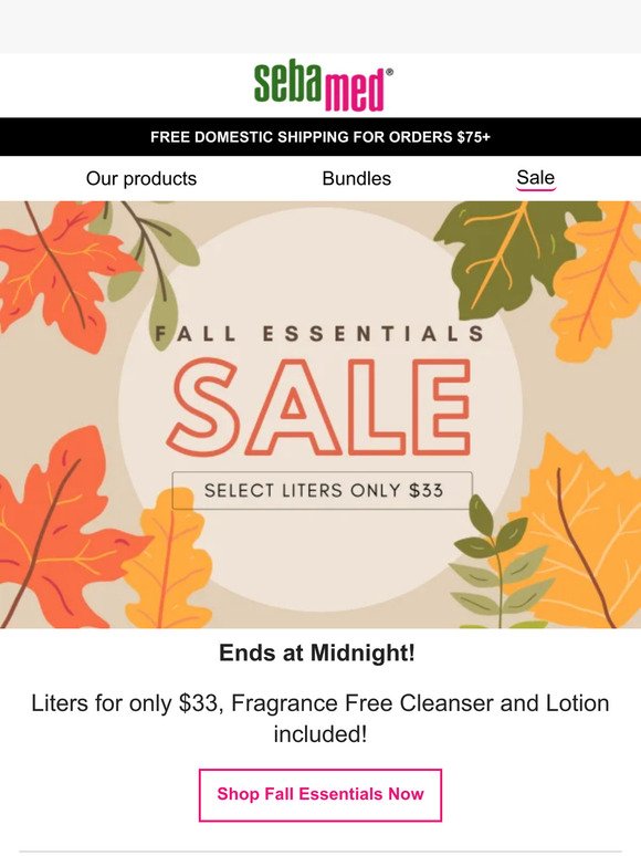 Only Hours Left! $33 Liters with Our Fall Essentials Sale