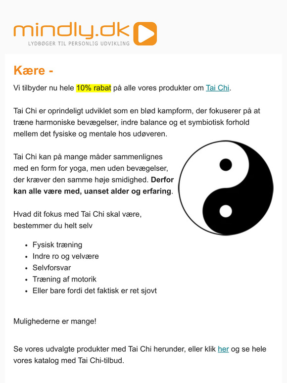 Udsalg på alt Tai Chi materiale - bøger, video, dvd mv.