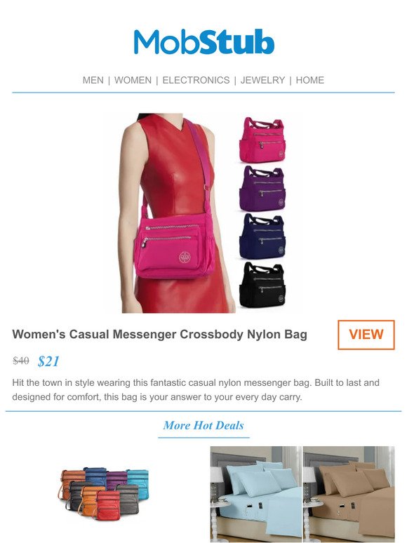 Women's Casual Messenger Crossbody Nylon Bag - ONLY $21!