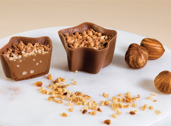 Pralines with Nuts on a plate