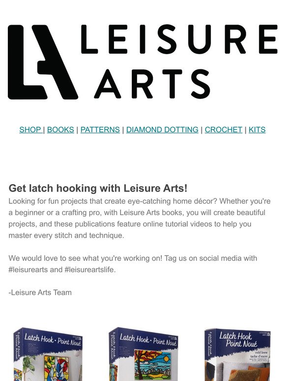 Get latch hooking with Leisure Arts!