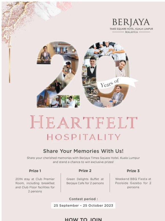 Share Your Memories with Berjaya Times Square Hotel and Win Prizes!