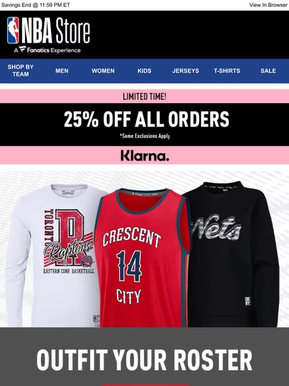 The NBA Store 25 Off NBA Gear For Your Squad Ends Tonight Milled