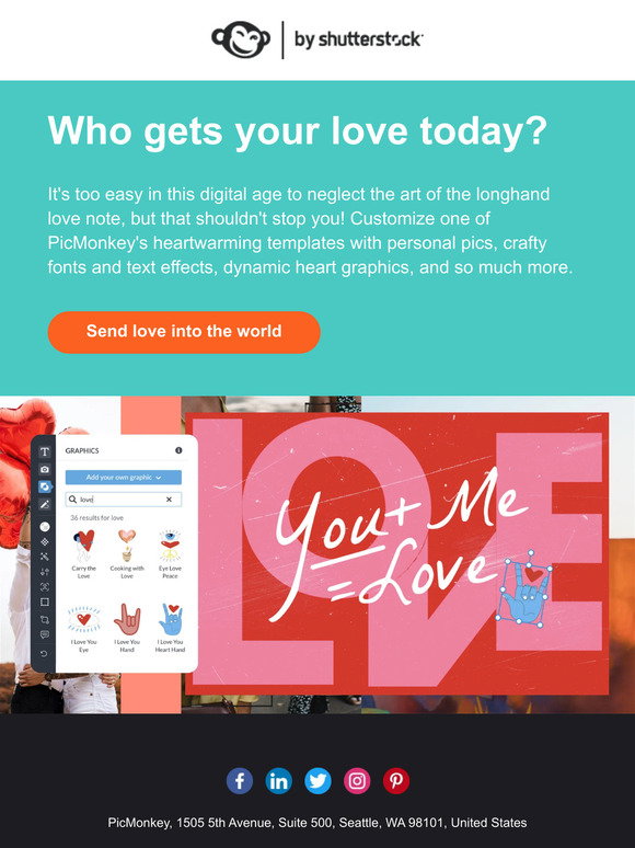 PicMonkey: Customize a Loving PicMonkey Template for National Love Note ...