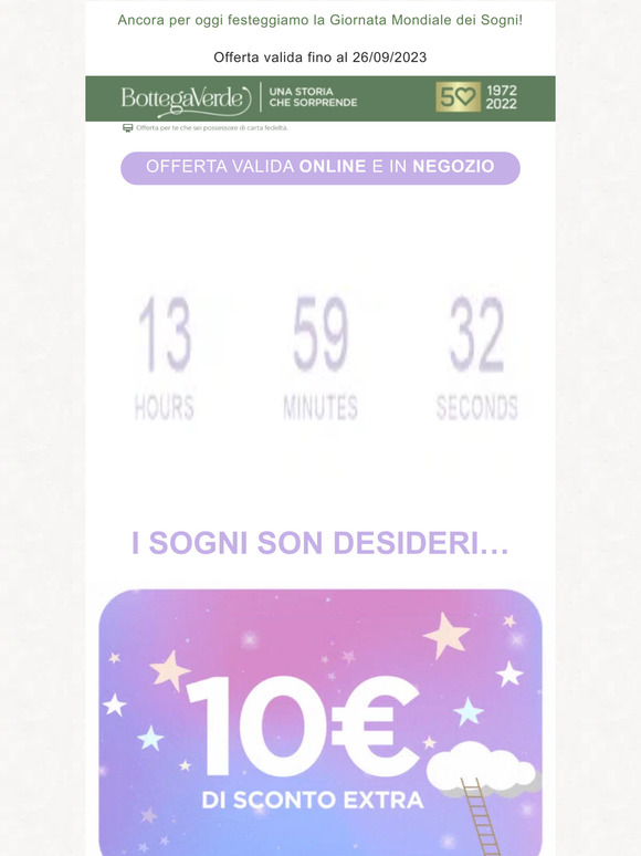 ULTIME ORE per i tuoi 10 euro di sconto, realizza i tuoi sogni di bellezza!