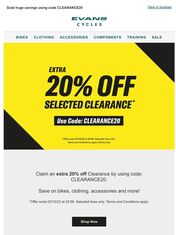 Extra 20% off Clearance has landed 🚀
