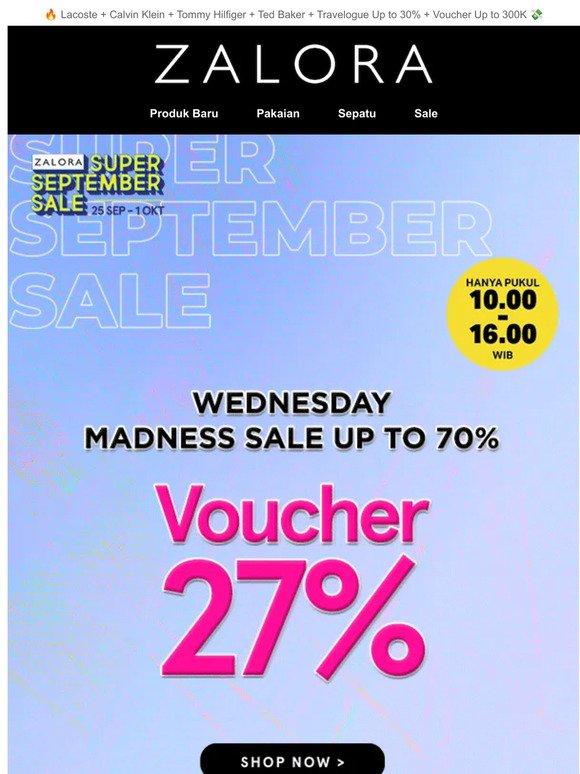 🤪 WEDNESDAY MADNESS UP TO 70% OFF (UNTIL 16:00)