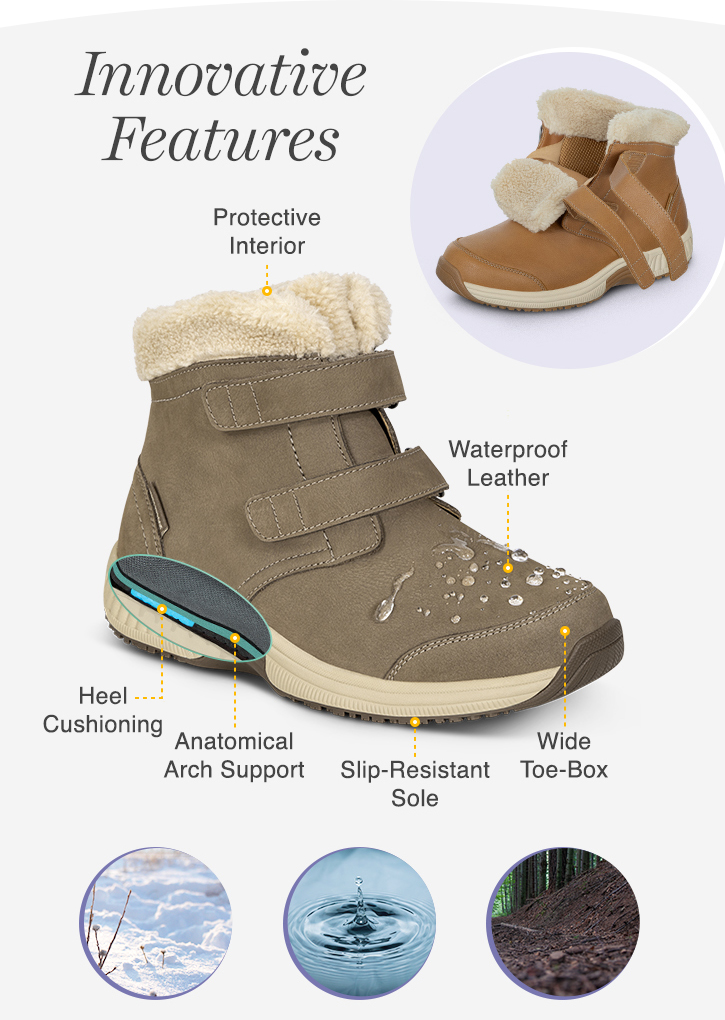OrthoFeet JUST IN Cold weather boots with arch support Milled