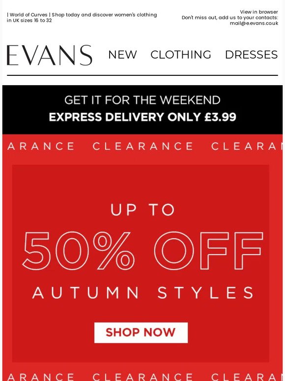 Up to 50% OFF EVERYTHING in Sale