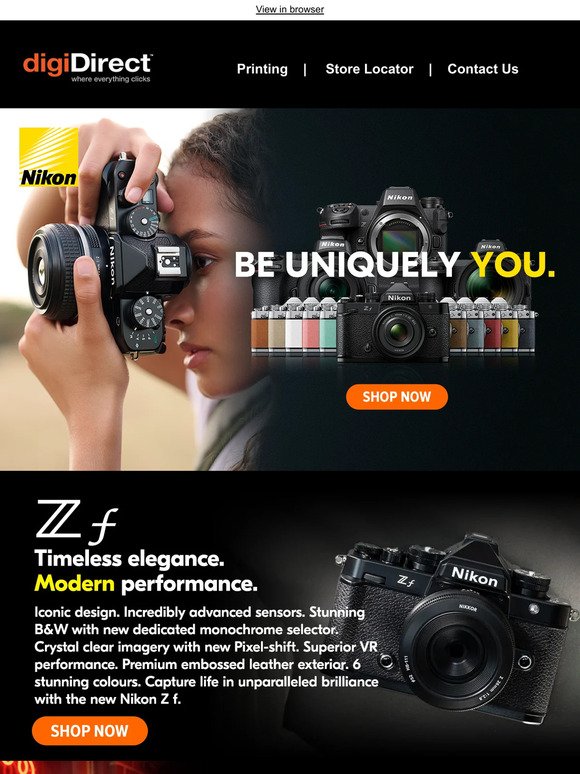 Performance to inspire. Create your unique journey with Nikon.