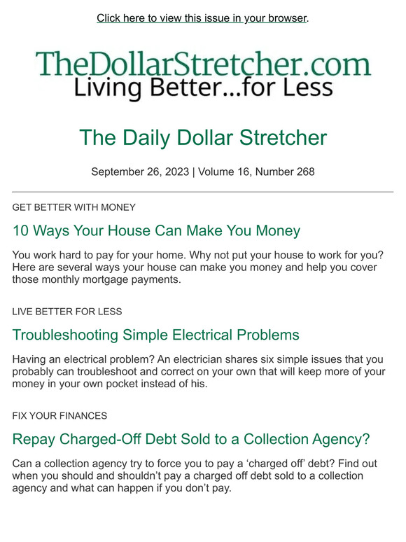 9/26/23: The Daily Dollar Stretcher