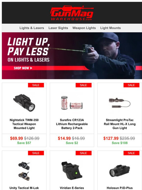 The Brightest Email Ever | Nightstick TWM-350 Weapon Light for $70