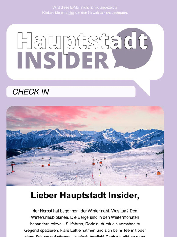 HAUPTSTADT INSIDER: Reisefreude für Schneehasen 🐇