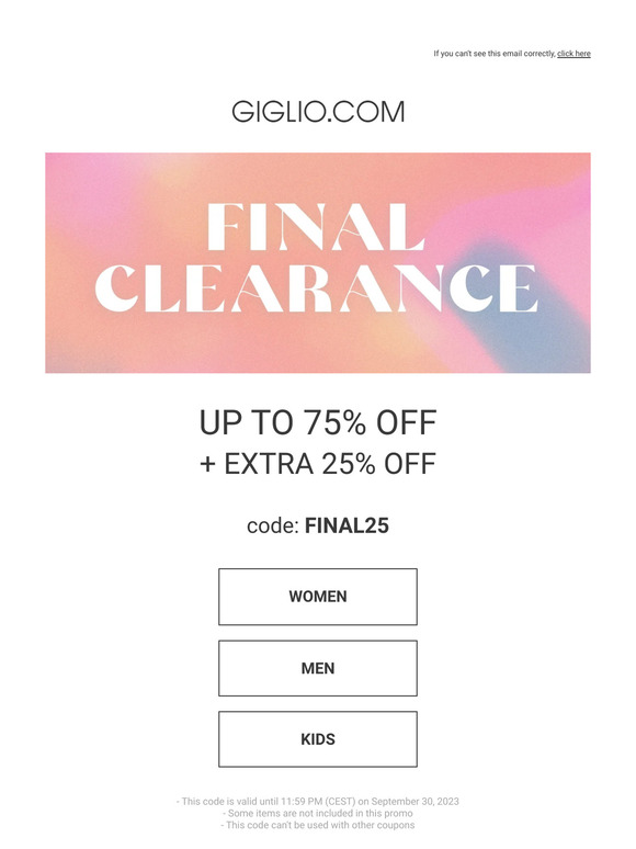 Starts now: EXTRA 25% off