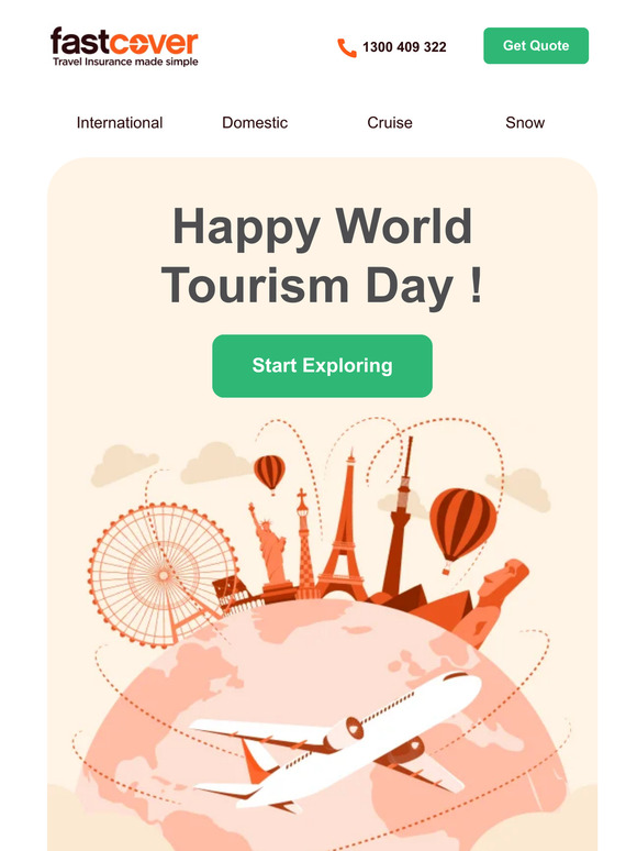Fast Cover Travel Insurance Celebrate World Tourism Day with