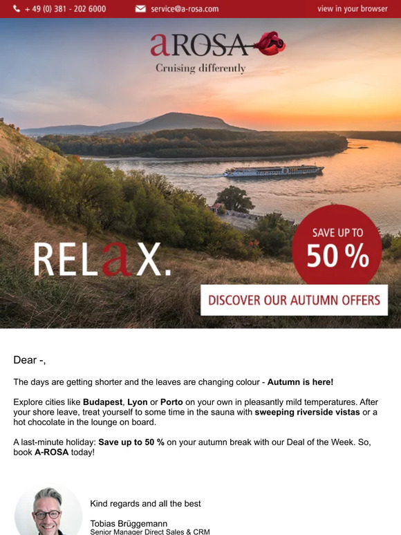 Cruise Europe's Rivers This Autumn with A-ROSA