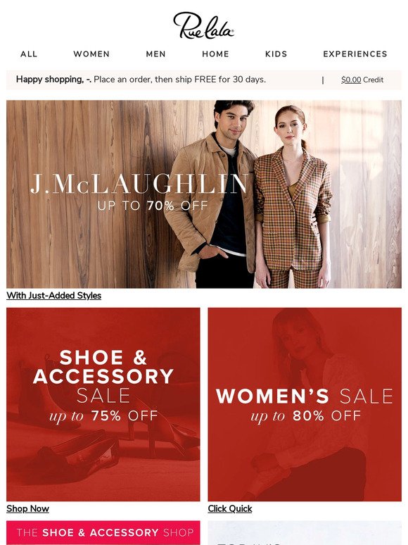 New J.McLaughlin Up to 70% Off • Up to 75% Off Shoe & Accessory Sale