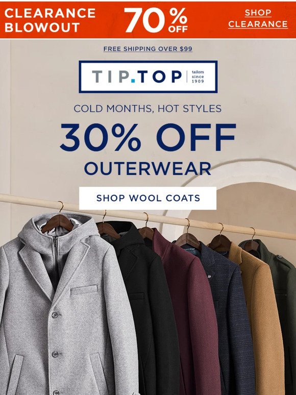 30% OFF Outerwear!
