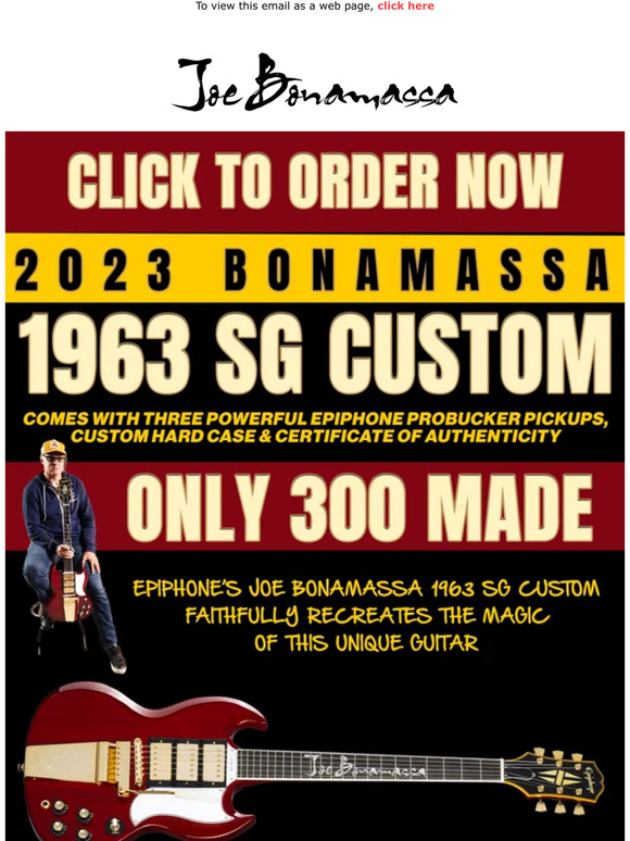 NEW 2023 EPIPHONE - 1963 SG CUSTOM GUITAR - Order It Today!