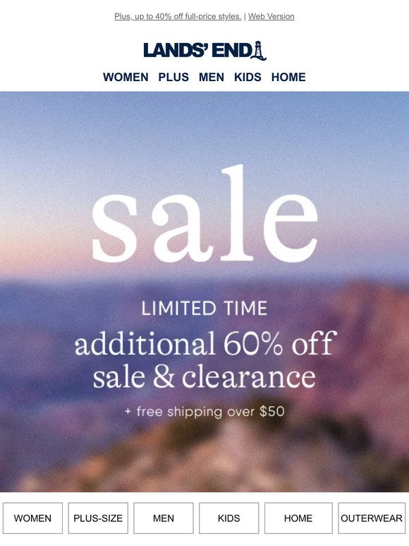 Limited time! Extra 60% off sale & clearance
