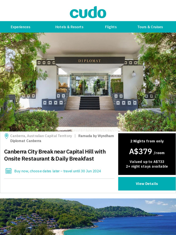 You need a holiday! Choose from Canberra, Phuket, Port Douglas & Bali