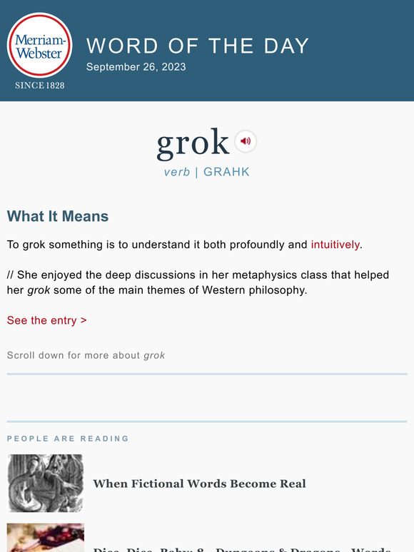 Merriam-Webster: Grok - plus, When Fictional Words Become Real | Milled