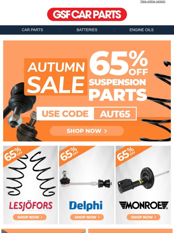 Get Your Suspension Sorted This Autumn With 65% OFF!
