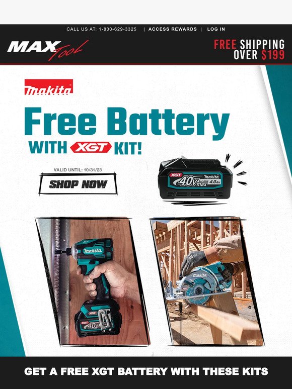 💪 Unlock XGT Power with A Free Battery from Makita 💪