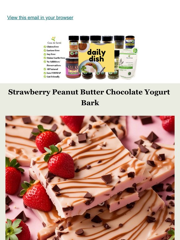 Strawberry Peanut Butter Chocolate Yogurt Bark (Low FODMAP, GF, DF)