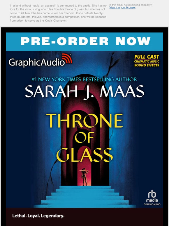 GraphicAudio PREORDER Throne Of Glass 1 by Sarah J. Maas! Milled GraphicAudio PREORDER Throne Of Glass 1 by Sarah J. Maas! Milled