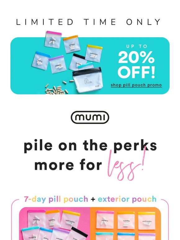 Mumi Pill Pouch Set 7 Reusable