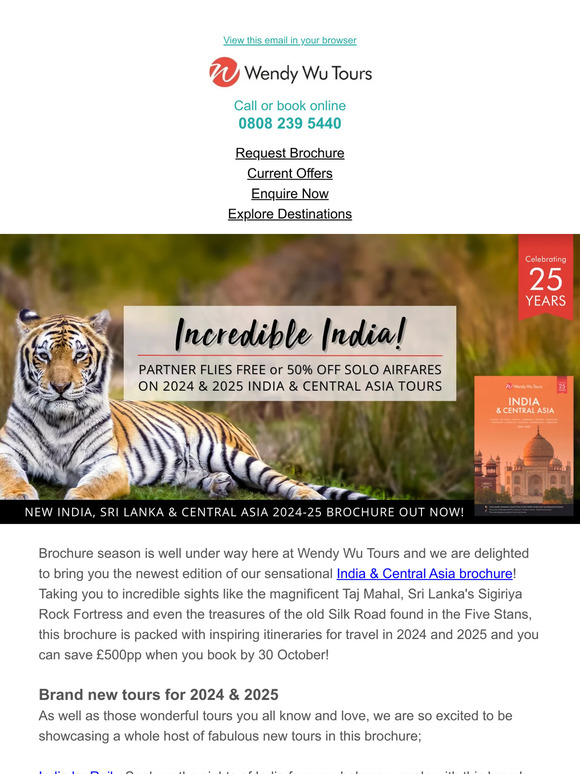 Wendy Wu Tours Brand new India & Central Asia brochure out now! Save £