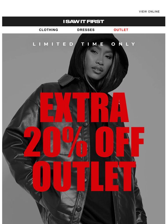 20% off Outlet starts NOW 🔥