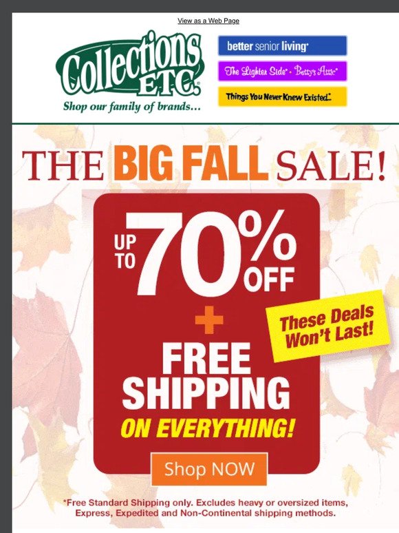 Gear Up for Autumn with The Big Fall Sale Savings